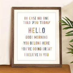 I Believe In You Classroom Wall Decor Positive Inspirational Quote 8x10in Print