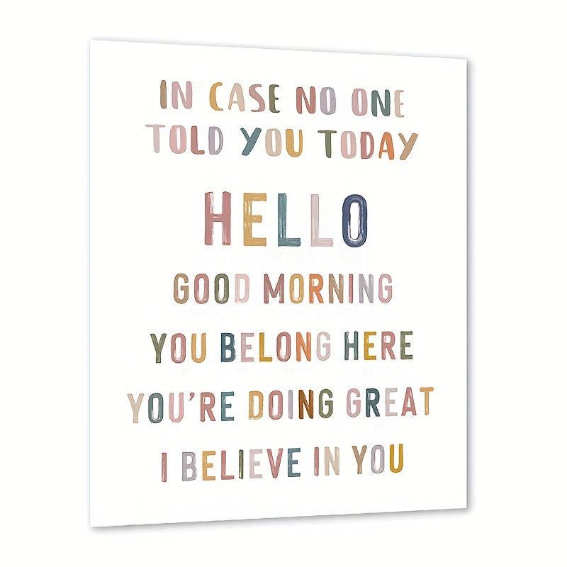 I Believe In You Classroom Wall Decor Positive Inspirational Quote 8x10in Print