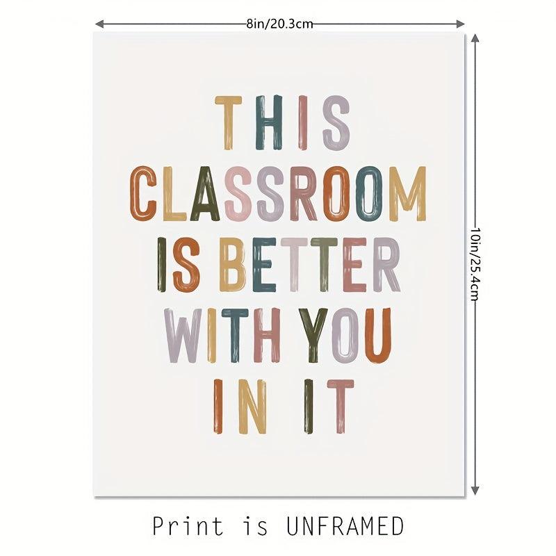 8x10 Boho Classroom Decor: Better With You In It Wall Art