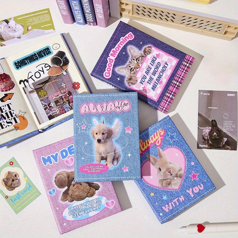 80pcs Pocket Record Book Fabric Art Cartoon Student Notebook