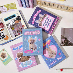80pcs Pocket Record Book Fabric Art Cartoon Student Notebook