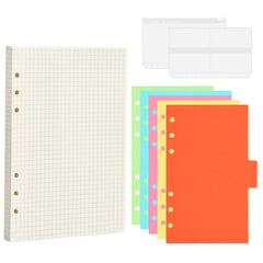 A6 Refillable Paper Set Lined Inserts 80 Sheets for 6 Ring Binder Notebook