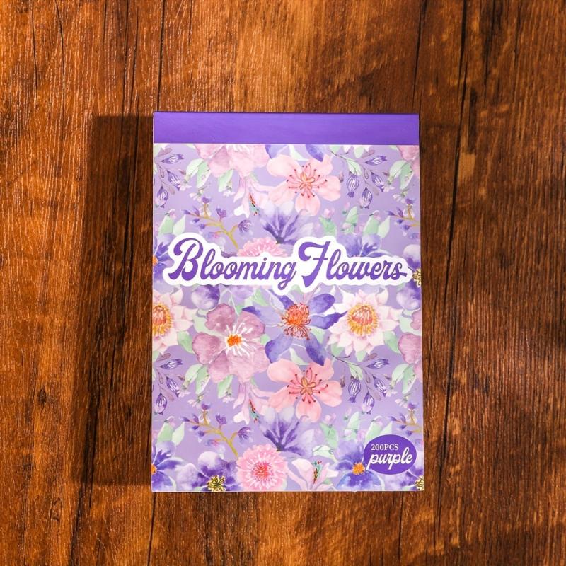Vintage Purple Blooming Flowers Scrapbook Paper - 200 Sheets