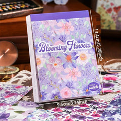 Vintage Purple Blooming Flowers Scrapbook Paper - 200 Sheets