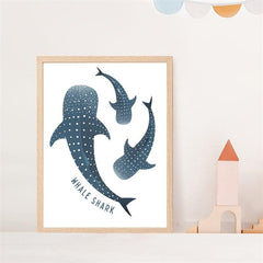 Whale Shark Print Ocean Art Poster - Shark Decor