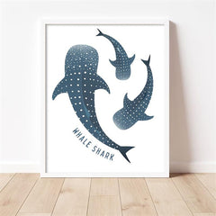 Whale Shark Print Ocean Art Poster - Shark Decor