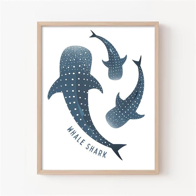 Whale Shark Print Ocean Art Poster - Shark Decor
