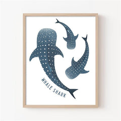 Whale Shark Print Ocean Art Poster - Shark Decor