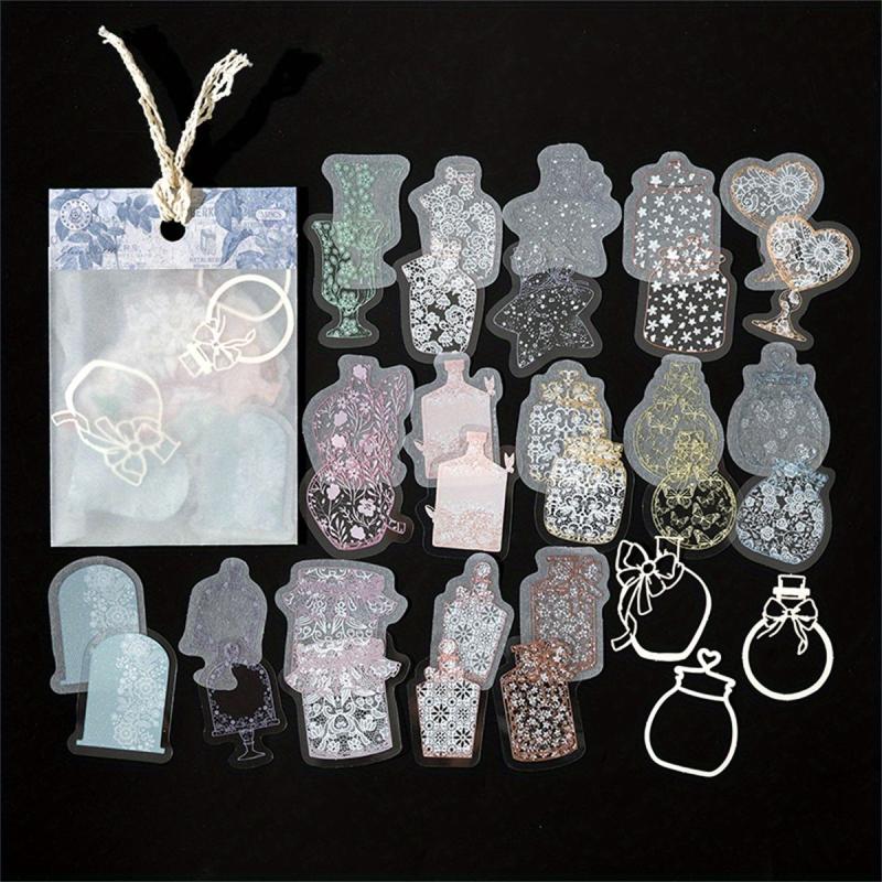 33pcs Lace Material Wrapped with Colored Yarn for DIY Journal