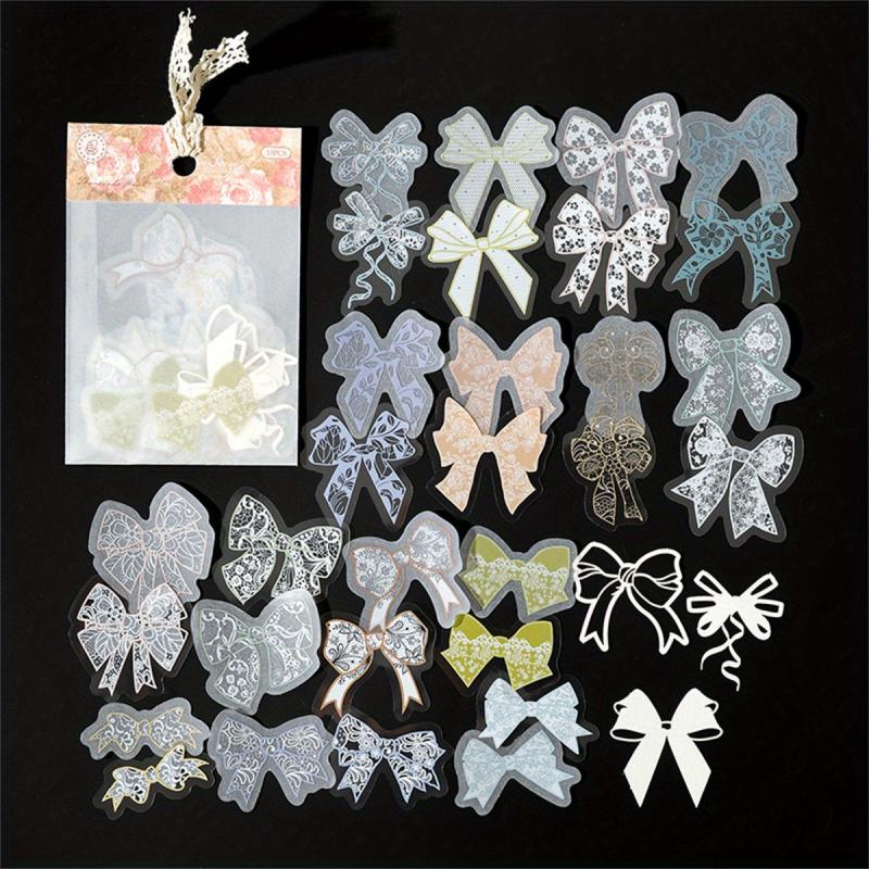 33pcs Lace Material Wrapped with Colored Yarn for DIY Journal