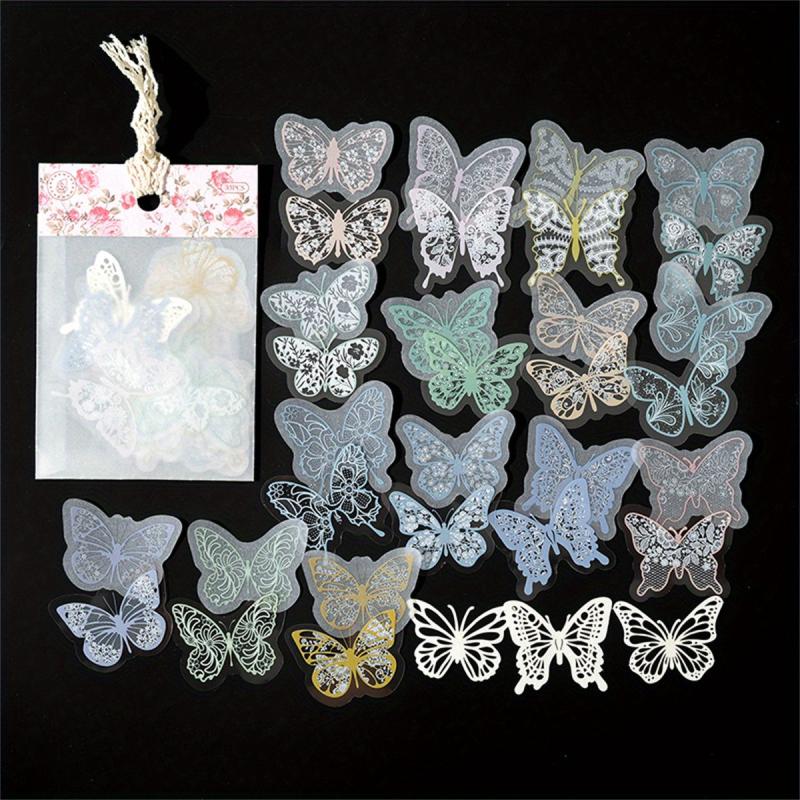 33pcs Lace Material Wrapped with Colored Yarn for DIY Journal