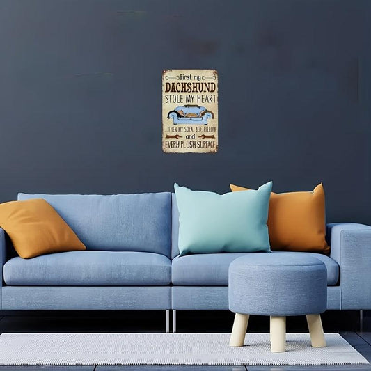 Metal Tin Sign 8''x12'' The Dogs And Its Favorite Couch