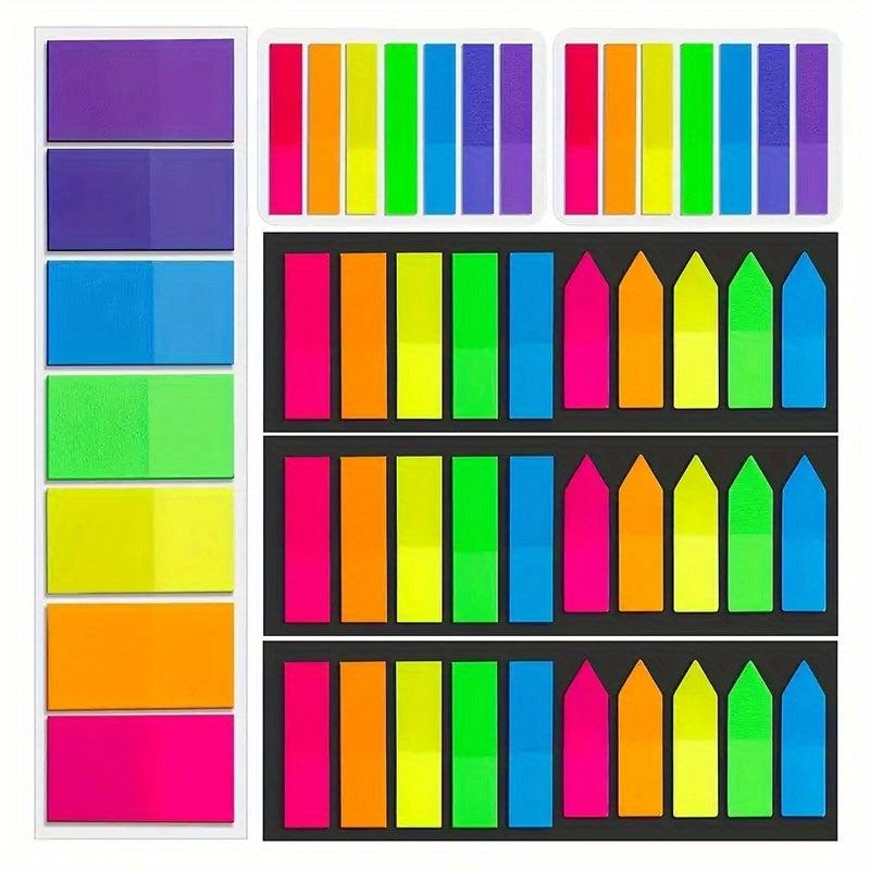 1020 Sheets Fluorescent Index Stickers Waterproof Sticky Note Paper