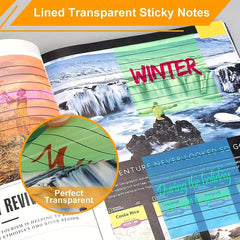 300 Horizontal Line Transparent Sticky Notes Waterproof Stickers