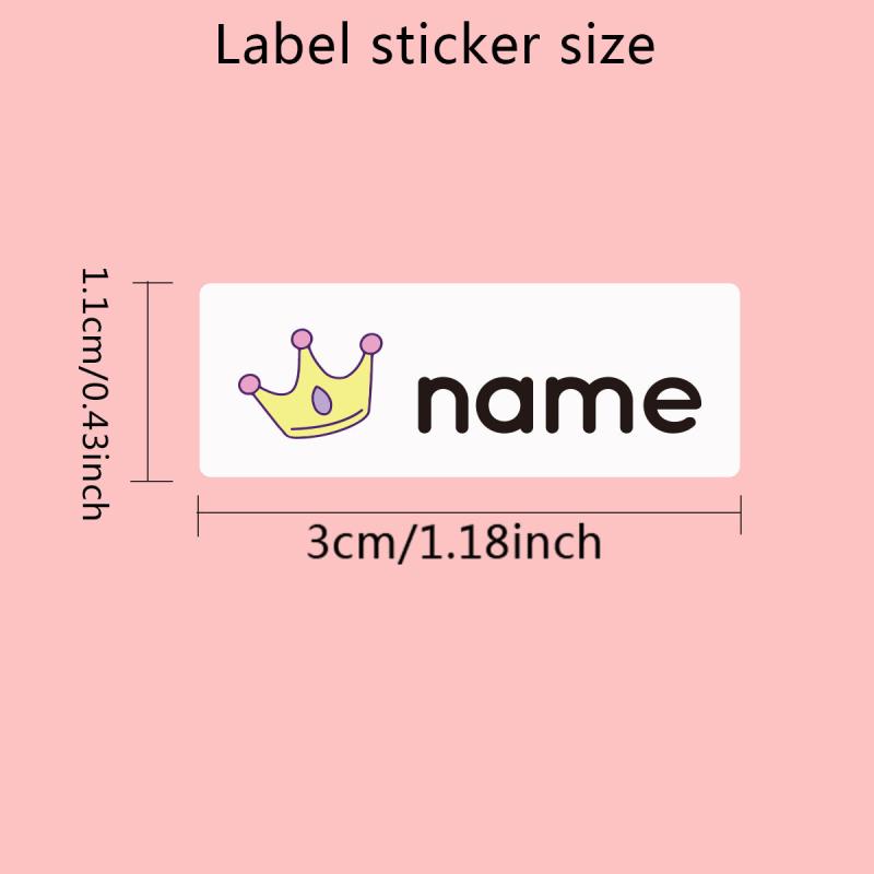 Custom Name Cartoon Stickers Waterproof Label For School Stationery