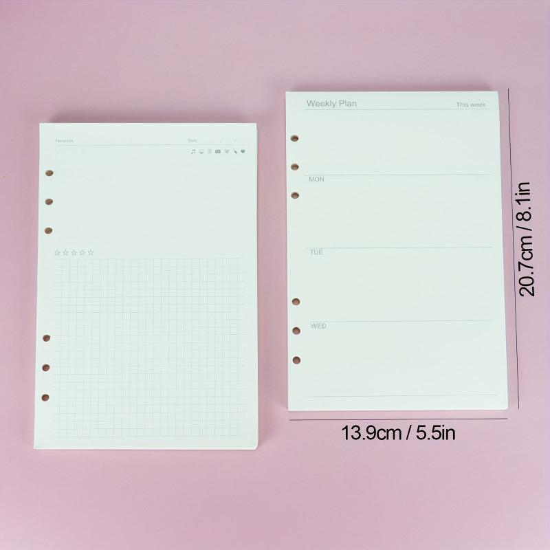1pc A5 45pg Loose Leaf Book Inner Pages 6 Hole Refill