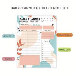 Magnetic Plan Notebook w/ 52 Sheets English Daily Self Discipline Plan Notepad