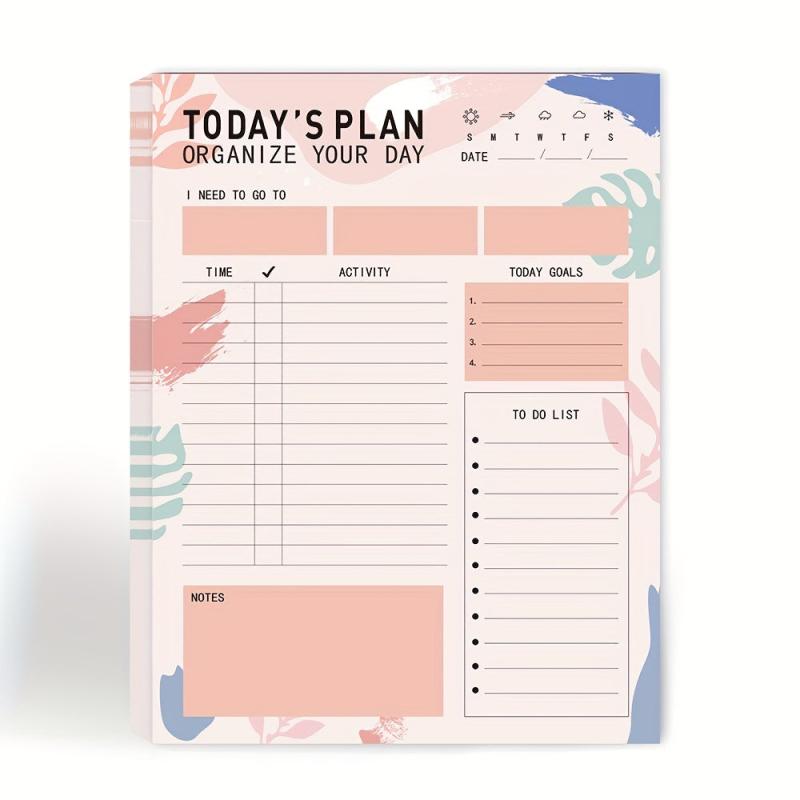 Magnetic Plan Notebook w/ 52 Sheets English Daily Self Discipline Plan Notepad