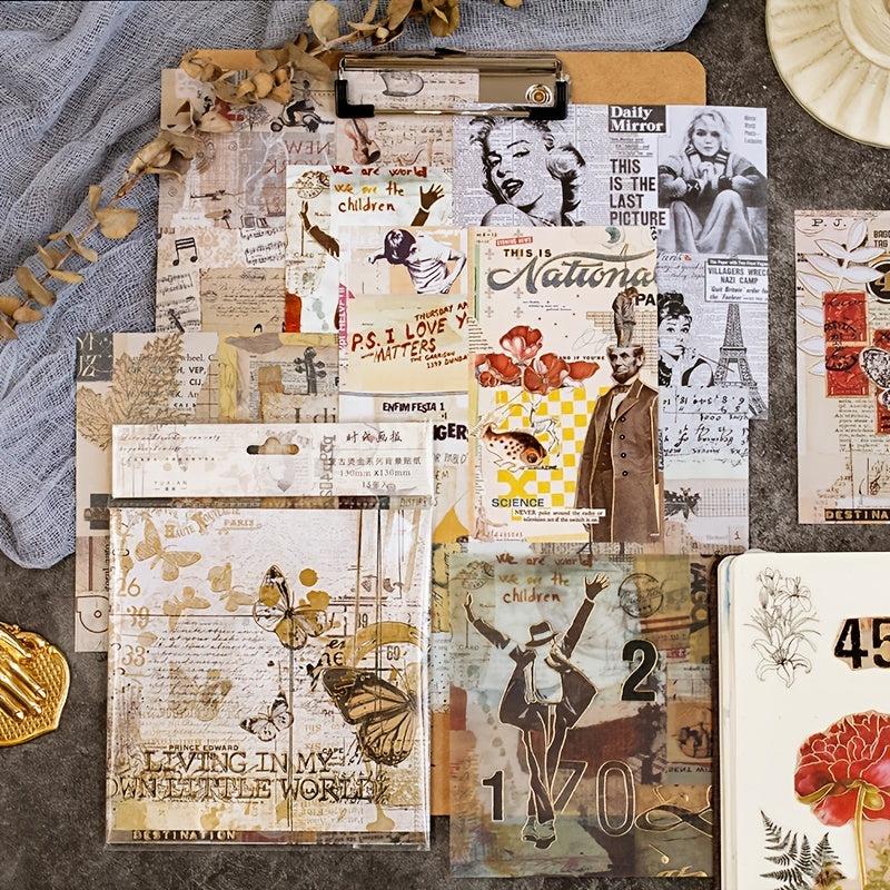 Vintage Gilding Stickers & Sticky Notes Set
