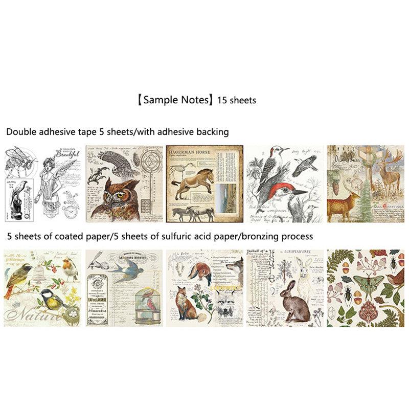 Vintage Gilding Stickers & Sticky Notes Set