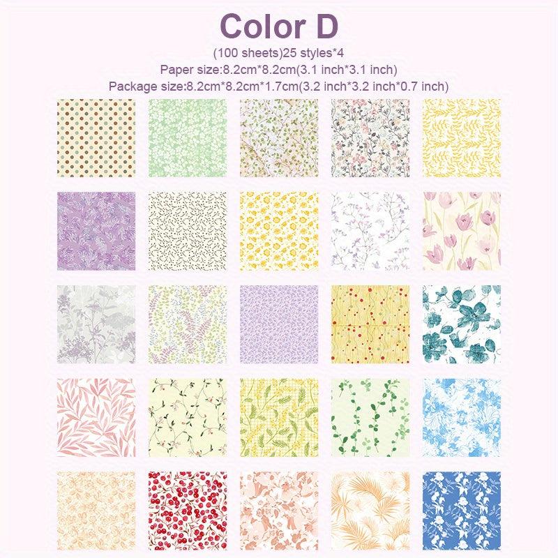 Vintage Floral Scrapbook Paper - 100 Sheets