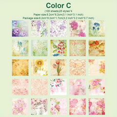 Vintage Floral Scrapbook Paper - 100 Sheets