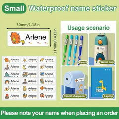 Waterproof Name Sticker 180pcs School Label Preschool Stationery Ta