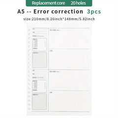 A4 A5 26 Hole Loose Leaf Book Shell for Student Notebooks with Exams Clip