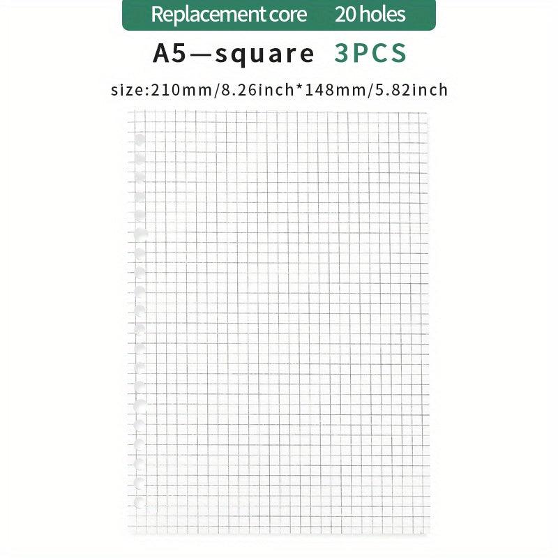 A4 A5 26 Hole Loose Leaf Book Shell for Student Notebooks with Exams Clip