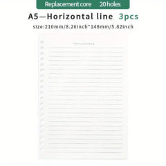 A4 A5 26 Hole Loose Leaf Book Shell for Student Notebooks with Exams Clip