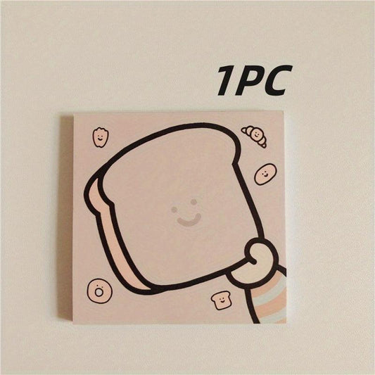 Cute Bread Notepad 50 Sheets Portable Stationery