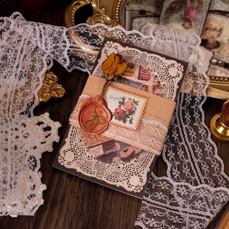 45 Sheets Paper Mist Lace DIY Decoration Retro European Romantic Lace Base
