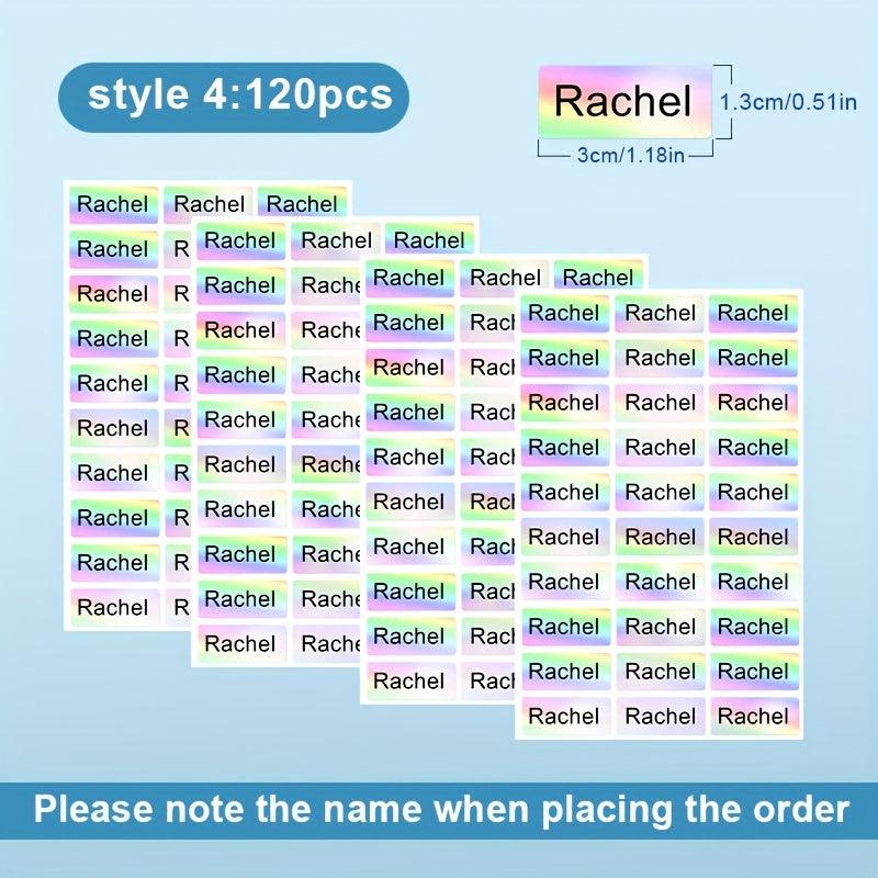 Custom Waterproof Name Stickers Transparent 60-120-360pcs