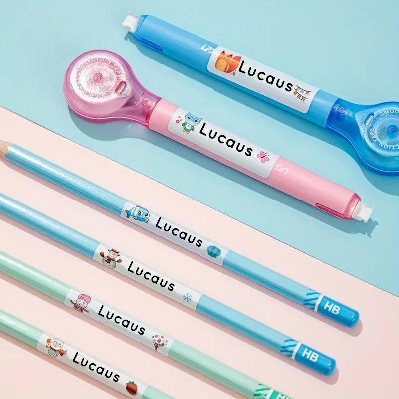 Custom Waterproof Name Stickers for School Stationery