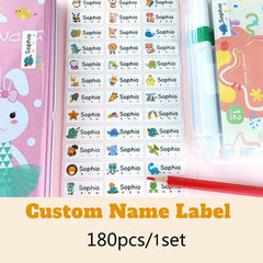 Custom Transparent Waterproof Name Stickers for Students