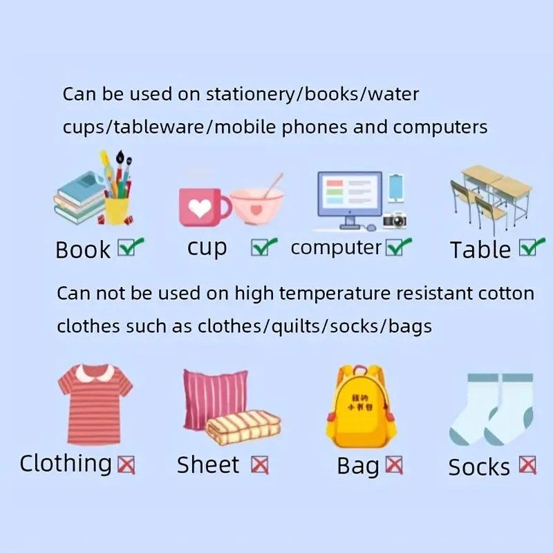 Custom Transparent Waterproof Name Stickers for Students