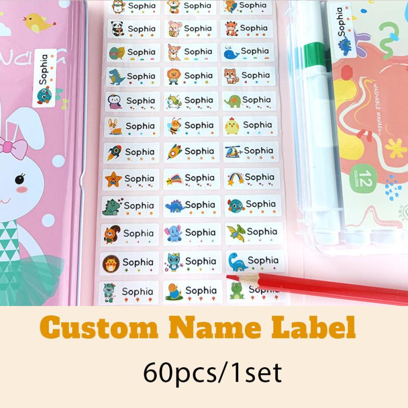 Custom Transparent Waterproof Name Stickers for Students