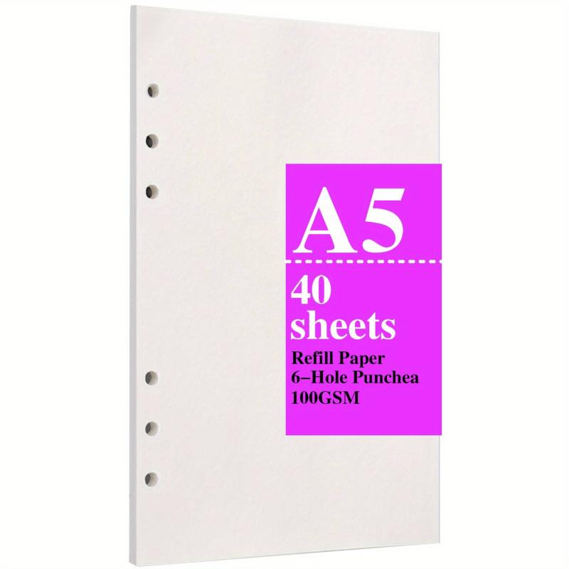 A5 Filler Paper 80 Pages Blank 6-Hole Punched