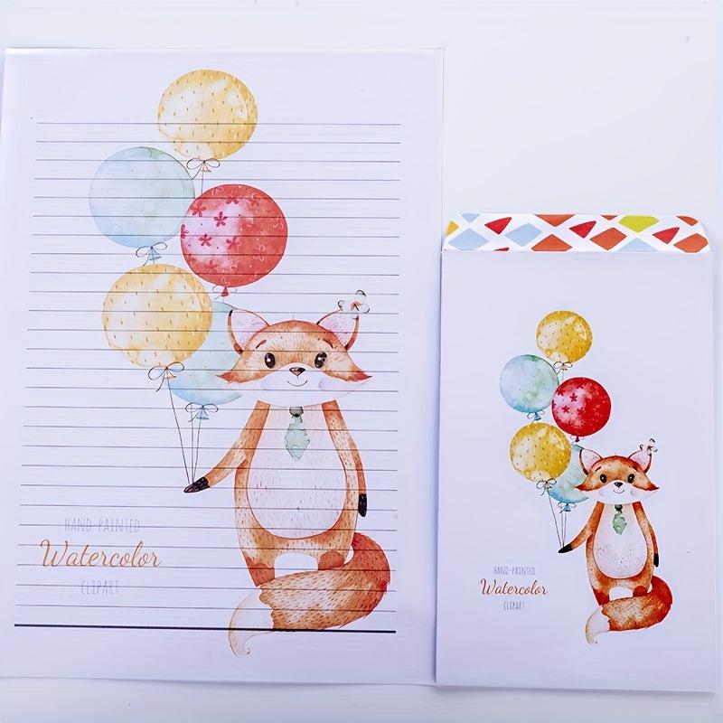 Fox Cartoon Envelope Set - Love Letter Love Envelope