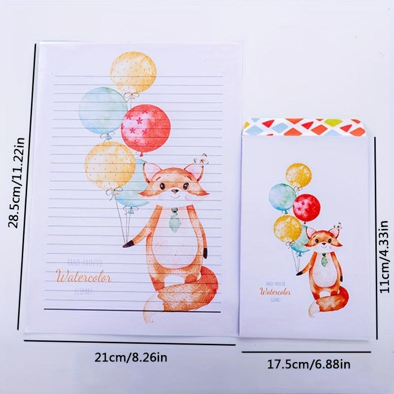 Fox Cartoon Envelope Set - Love Letter Love Envelope