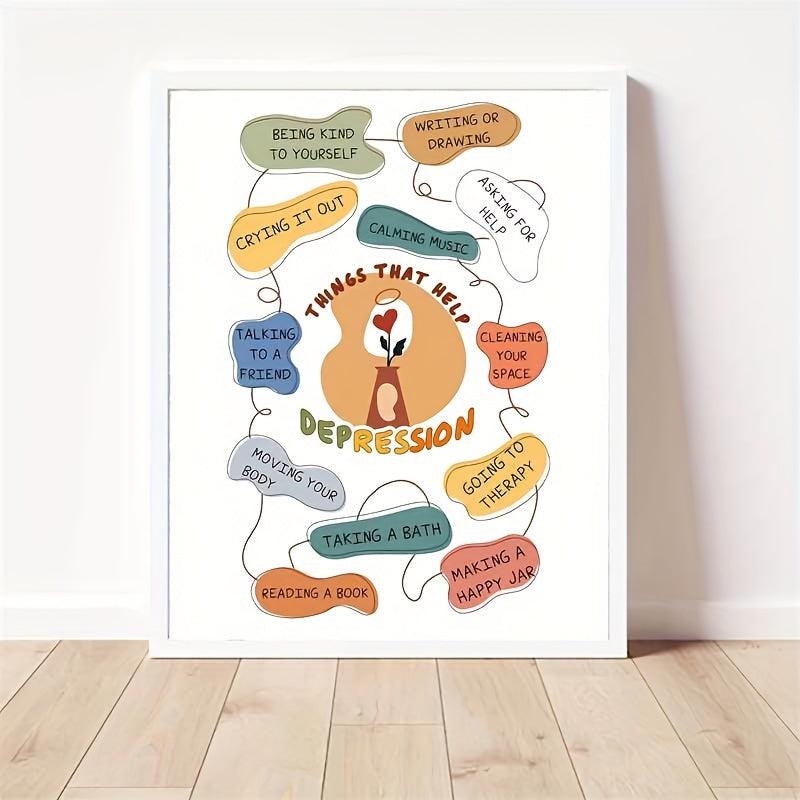 Mental Health Wall Decor Classroom School Counselor Supplies Art Print
