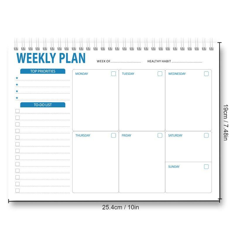 Weekly Plan Time Management Efficiency Manual Daily Plan Book