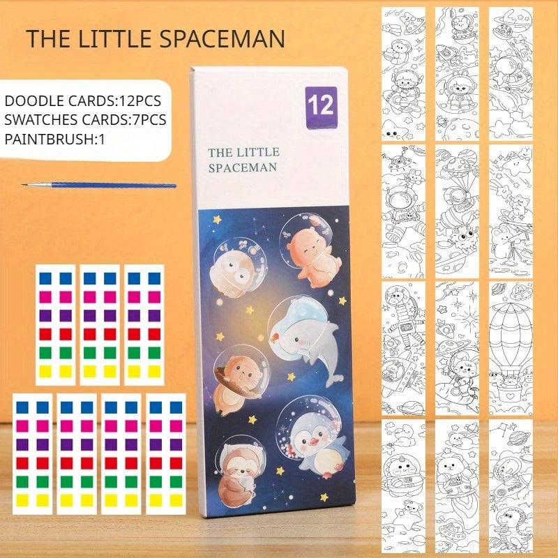 Children's Watercolor Coloring Card & Painting Book