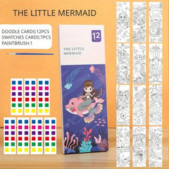 Children's Watercolor Coloring Card & Painting Book