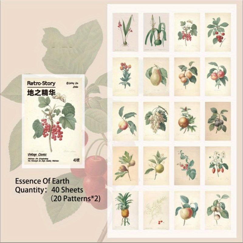 40 Sheets Mini Vintage Scrapbook Paper Stationery Material for DIY Journaling