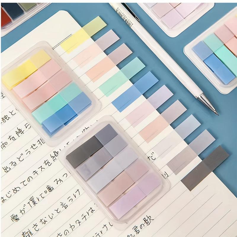 100 Sheets Translucent Sticky Notes Colorful Pet Index Stickers