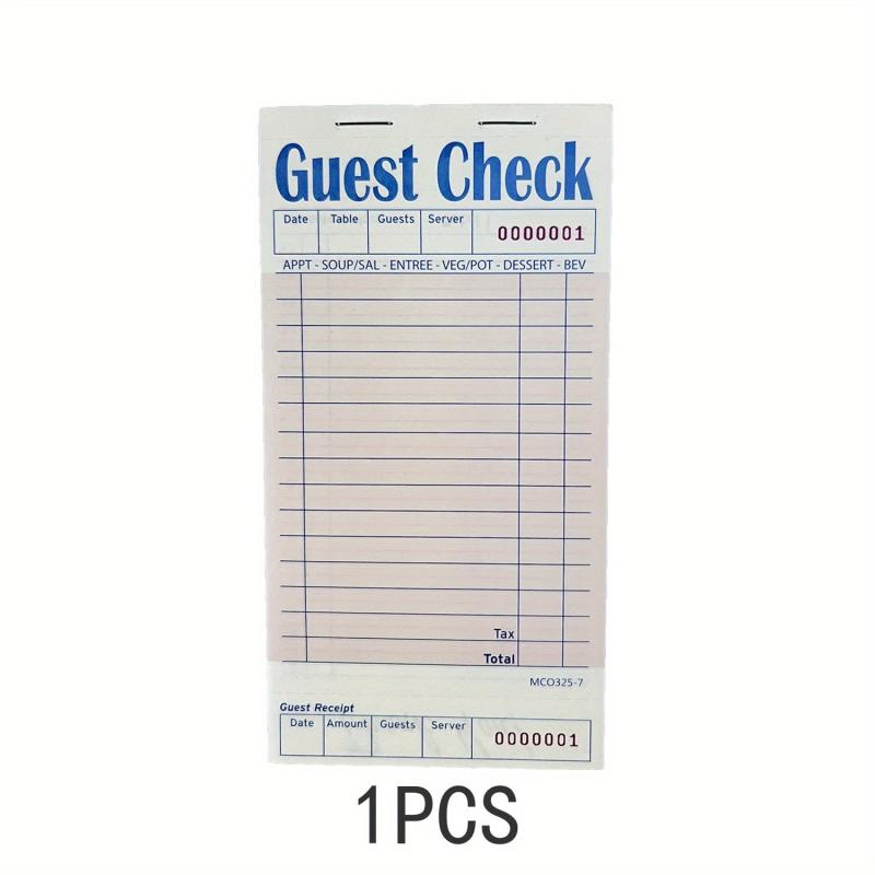 Server Guest Check Books 50 Total For Restaurants Waiter Checkbook Food Receipt
