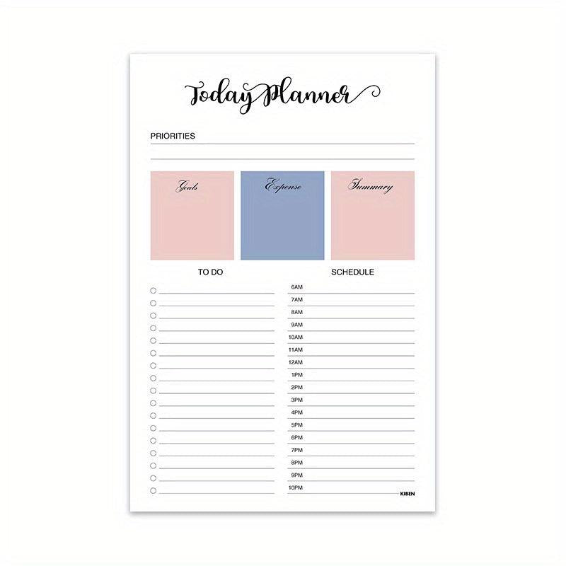 Plaid Pink Flip Up Planner 60 Sheets Daily Weekly Anniversary Story Book