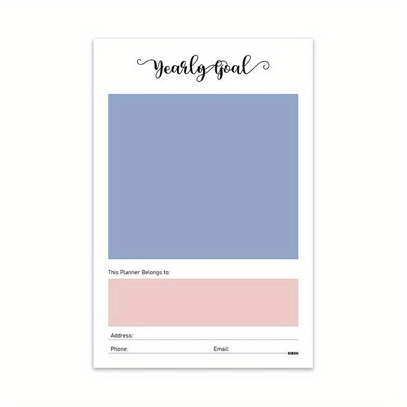 Plaid Pink Flip Up Planner 60 Sheets Daily Weekly Anniversary Story Book