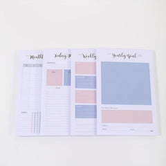 Plaid Pink Flip Up Planner 60 Sheets Daily Weekly Anniversary Story Book